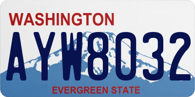 WA license plate AYW8032