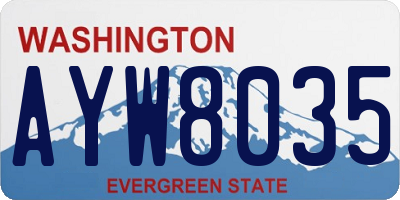 WA license plate AYW8035