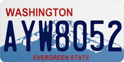 WA license plate AYW8052