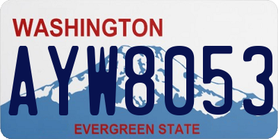 WA license plate AYW8053