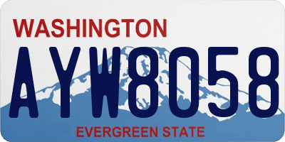 WA license plate AYW8058