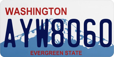 WA license plate AYW8060