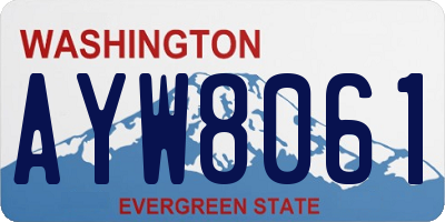 WA license plate AYW8061