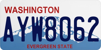 WA license plate AYW8062