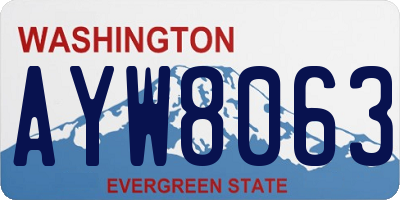 WA license plate AYW8063