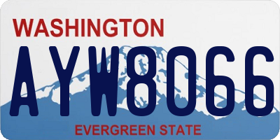 WA license plate AYW8066