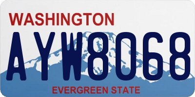 WA license plate AYW8068