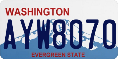 WA license plate AYW8070