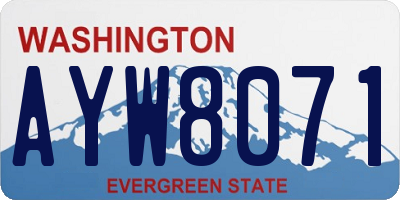 WA license plate AYW8071