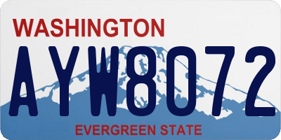 WA license plate AYW8072