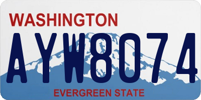 WA license plate AYW8074