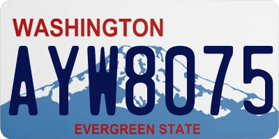 WA license plate AYW8075