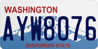 WA license plate AYW8076