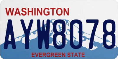 WA license plate AYW8078