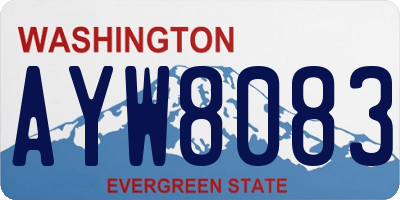 WA license plate AYW8083