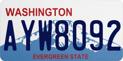 WA license plate AYW8092