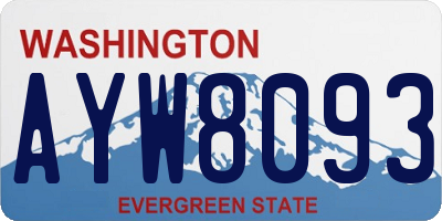 WA license plate AYW8093