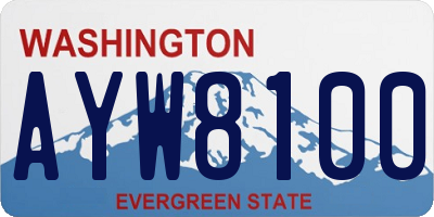 WA license plate AYW8100