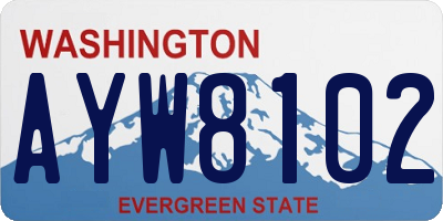 WA license plate AYW8102