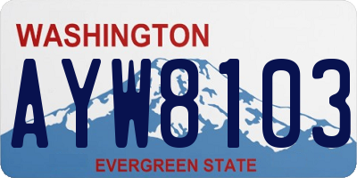 WA license plate AYW8103