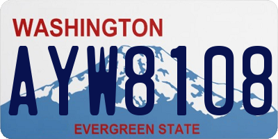 WA license plate AYW8108