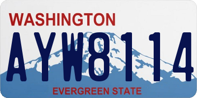 WA license plate AYW8114