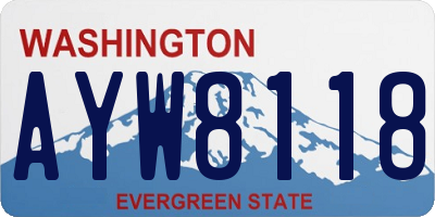 WA license plate AYW8118