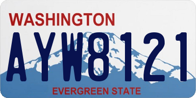 WA license plate AYW8121