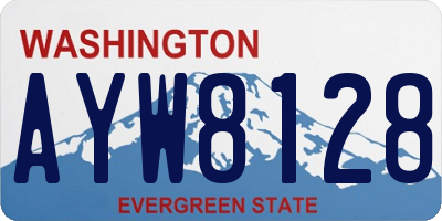 WA license plate AYW8128