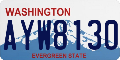 WA license plate AYW8130