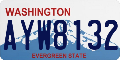 WA license plate AYW8132