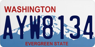 WA license plate AYW8134