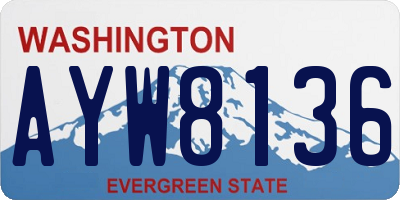 WA license plate AYW8136