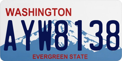 WA license plate AYW8138