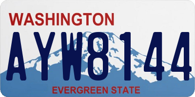 WA license plate AYW8144