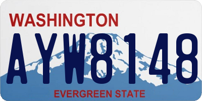 WA license plate AYW8148