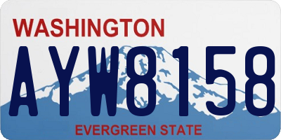 WA license plate AYW8158