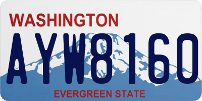 WA license plate AYW8160
