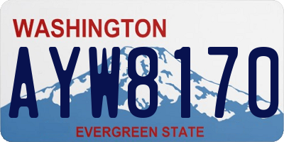 WA license plate AYW8170