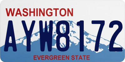 WA license plate AYW8172