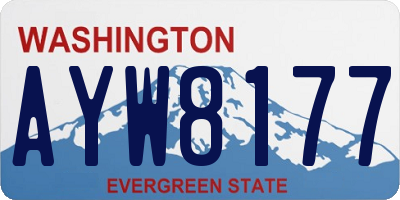 WA license plate AYW8177