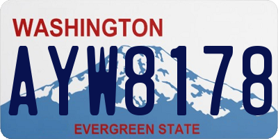 WA license plate AYW8178