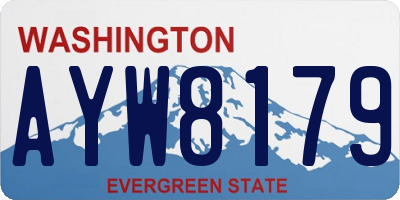 WA license plate AYW8179