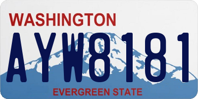 WA license plate AYW8181