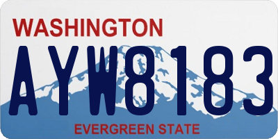 WA license plate AYW8183