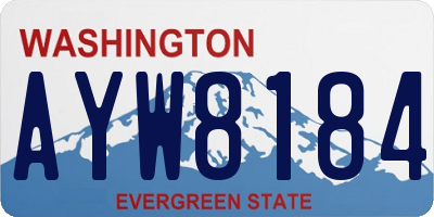 WA license plate AYW8184