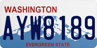 WA license plate AYW8189