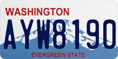 WA license plate AYW8190