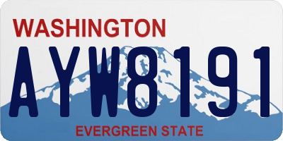 WA license plate AYW8191