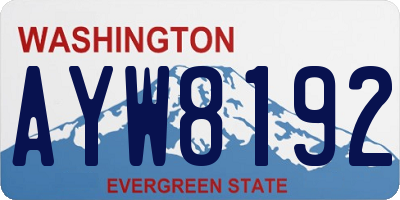 WA license plate AYW8192